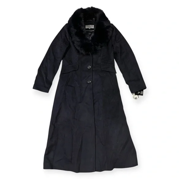 forecaster of boston Jackets Coats Elegant Navy Faux Fur - Main Image